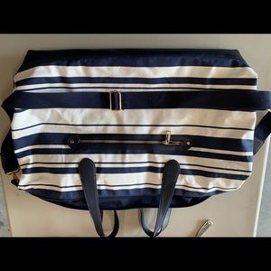 Blue and white overnight bag.  Used once!